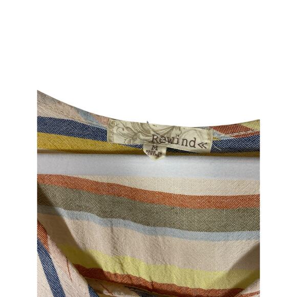 Women's Rewind Striped Sleeveless Button up Top size Medium - Picture 5 of 5